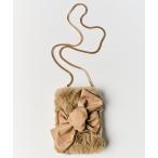 ショルダーバッグ バッグ リボンファーminiショルダー レディース