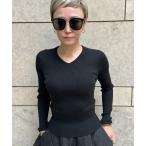 カーディガン ウールシルクVネックニット レディース