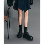 ブーツ Leoi レオイ バックジップチャンキーアンクルブーツ レディース