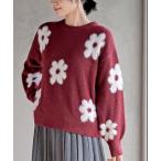 ショッピング花柄 ニット セーター フラワーシャギーニットプルオーバー レディース