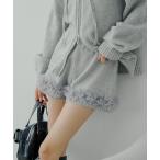 ショッピングフリル パンツ 「セットアップ対応」裾フリルニットショートパンツ レディース
