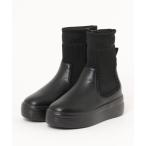 ブーツ 「MUUM」ロゴサイドニットブーツ レディース