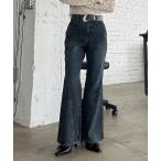 ショッピングブーツカット 「PAGEBOY」 ブーツカットデニムパンツ LARGE ネイビー レディース