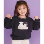 ショッピングアニマル トレーナー  ネコクマイヌアニマルオーガンジーパッチモチーフトレーナー(80~130cm) キッズ 子供服 女の子