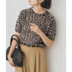 ニット セーター レオパードプリントハーフスリーブニット レディース