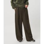 パンツ 毛ブレンド ハイウエスト タックワイドパンツ レディース