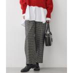パンツ ループミックスツイード ワイド パンツ レディース