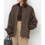 ショッピングショート コート アウター 尾州ウールヘリンボンジップブルゾン レディース