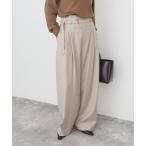ショッピングソニー スラックス パンツ サキソニーベルテッドワイドパンツ レディース