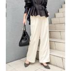 パンツ ウォッシャブル裏起毛イージーワイドパンツ レディース