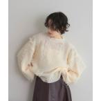 ショッピングダメージ ニット セーター モヘアタッチダメージ風フリンジニット レディース