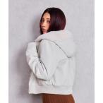 ダウンコート ダウンジャケット Hoodie フェイクレザーコート レディース