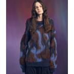 セーター ニット 「UNISEX」Tribal Pattern Mohair Shaggy Prime-Over Knit Pullover/トライバ