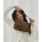 ボストンバッグ レオパードスクエアボストン レディース