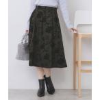 スカート フラワータックフレアスカート「洗濯機OK/イージーアイロン/防シワ」