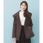 コート チェスターコート ベルト付ビッグカラーミドルコート レディース