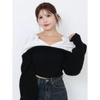 ブラウス シャツ ニットドッキングシャツ レディース