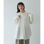 ショッピング麻 ブラウス シャツ コットンキュプラリネンチュニックシャツ レディース
