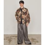 ブルゾン アウター ヴィンテージライク ゴブラン織り フラワー ジャガード ジップアップ ブルゾン メンズ レディース