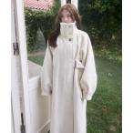 ショッピングベルト コート チェスターコート 2wayスタンドカラーサイドベルトロングコート レディース