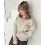 ショッピングレトロ カーディガン シュナウザーケーブルニットカーディガン レディース