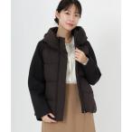 ダウンコート ダウンジャケット スムースタフタ*カットBD_ジャージドッキングダウン レディース