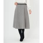 ショッピングウエスト スカート Linonシャンブレー_ウエストプリーツフレアスカート