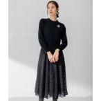 「組曲」 コンビワンピース 2 ブラック レディース