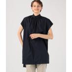 [MACPHEE] короткий рукав туника 36 темно-синий женский 