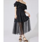 「rienda」 半袖ワンピース FREE ブラック レディース