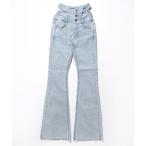 「EMODA」 ブーツカットデニムパンツ MEDIUM ライトブルー レディース