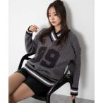 ニット セーター WEGO/「25年秋冬新作」オーバースクールニット レディース