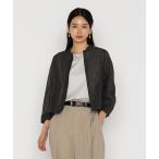 ブルゾン アウター 綿麻からみ 麻メッシュブルゾン レディース