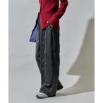 スラックス パンツ ヴィンテージ サテンライク イージーパンツ レディース