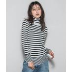 ショッピングボーダー ニット セーター 「WEB限定」タートルネックボーダーニットプルオーバー「手洗い可能」 レディース