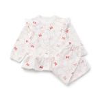 ショッピングニットタイ パジャマ 「リンク/ジュニア対応」リボン柄ニットキルトペプラムパジャマ キッズ 子供 女の子