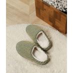 ショッピングルームシューズ スリッパ ストライプニットルームシューズ
