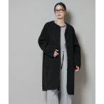 ノーカラーコート コート ソフトボアノーカラーコート レディース