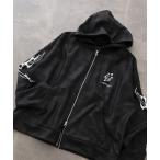 ショッピングed パーカー ED HARDY PU風スウェードタッチダンボール トライバル刺繍ダブルZIPパーカー メンズ レディース