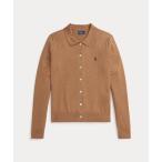 カーディガン ポロカラー ボタンド カーディガン レディース