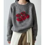 ショッピングトマト ニット セーター トマト刺繍デザインの可愛らしいニットセーター レディース