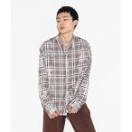 「LEGENDA」 長袖ネルシャツ FREE ブラウン メンズ