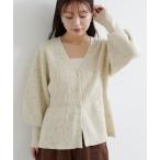カーディガン ペプラムネップニットカーディガン レディース