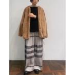 「BEARDSLEY」 ノーカラージャケット FREE キャメル レディース