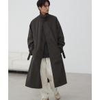 [WYM LIDNM] пальто с отложным воротником S темный оливковый мужской 