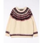 セーター ニット HOUSTON（ヒューストン）MOHAIR TUUCH CREW SWETER（NORDIC）/ノルディック柄 求心柄ニットセーター