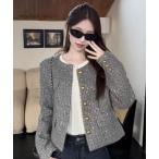 ショッピングスパンコール ジャケット ノーカラージャケット スパンコールノーカラージャケット レディース