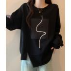 トレーナー スウェット アシメスリットスウェットプルオーバー レディース