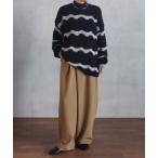 ニット セーター すかし編みナミナミボーダー レディース