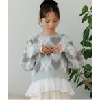 ニット セーター ハートアーガイルニット レディース